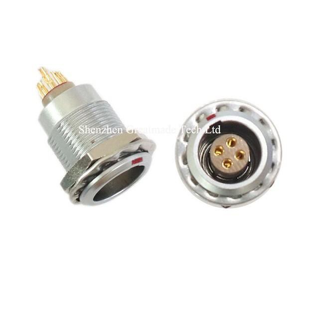 4 Pins 0B Metal Aviation Electric Connector, Small Cable Male Female Connector, Circular Metal Push Pull Plug Socket