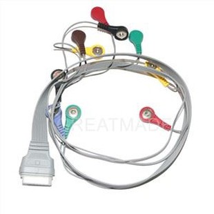Kompatibilní EDAN Holter/recoder SE-2003/SE-2012 10-olový Ecg Holter Cable Snap Type